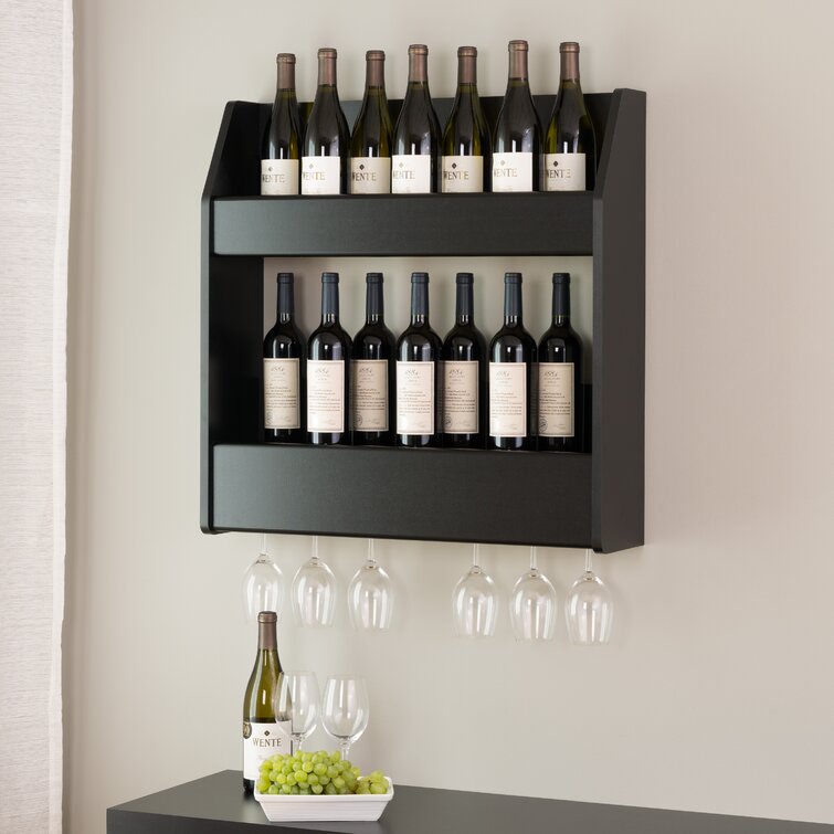 Winston Porter Brittanee 24 Bottle Wall Mounted Wine Bottle